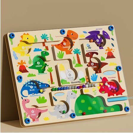 (Dinosaur labyrint gåing) Magnetisk farge og nummer labyrint, fin moto