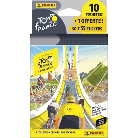 Blister - PANINI - TOUR DE FRANCE 2025 - 10 pakker + 1 gratis - 55 klistermærker