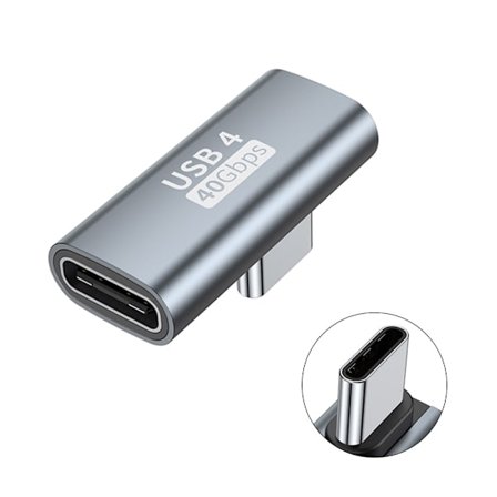 90 Graders USB C till USB C Adapter Typ C Hona till USB C Hane Konverterare Laddning