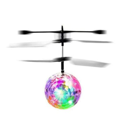Flygende ball med LED-lys, minidroneleketøy med 360 ° rotasjon,