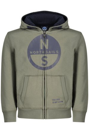 North Sails Felpa Con Zip Bambino Verde