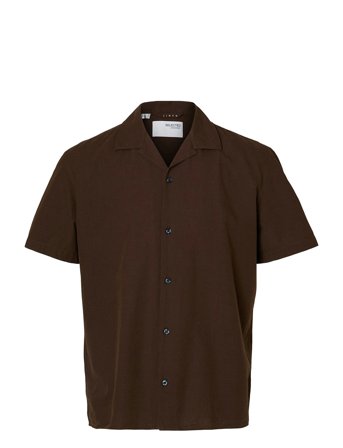 Slhrelaxsun Shirt Ss Resort Brown Selected