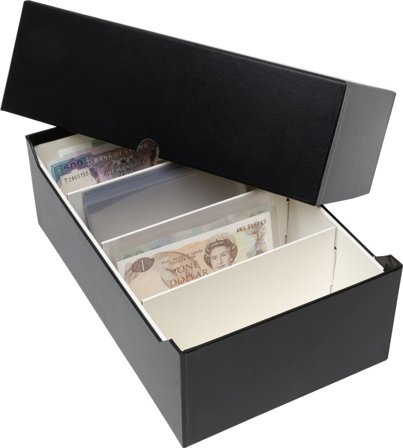 Arkivboks LOGIK - Til 500 pengesedler - Sort - 307x205x100 mm