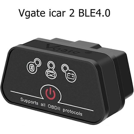 Obd Bluetooth, Icar 2 Ble4.0 Obd2 -sovitin, diagnostiikkatyökalut, autokoodinlukija iOS:lle, Androidille ja Windowsille (musta) [DB]