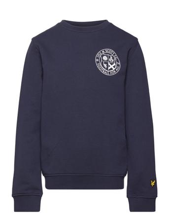 Football Logo Crew Neck Sweatshirt Tops Sweat-shirts & Hoodies Sweat-shirts Navy Lyle & Scott