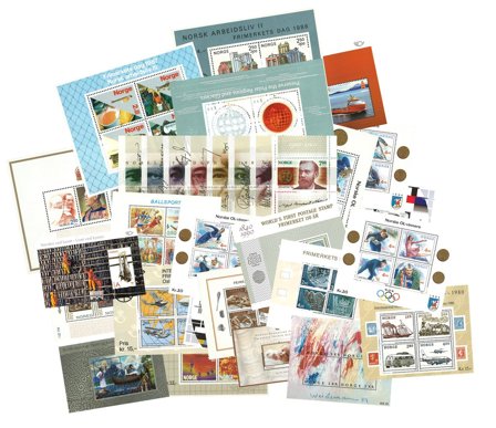 Norge - 30 forskellige miniature og miniark - Postfrisk