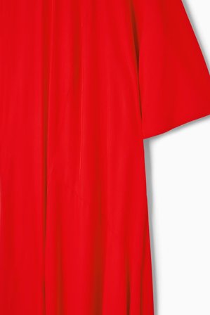 COS Women's Vestido Midi Drapeado Asimétrico in Rojo