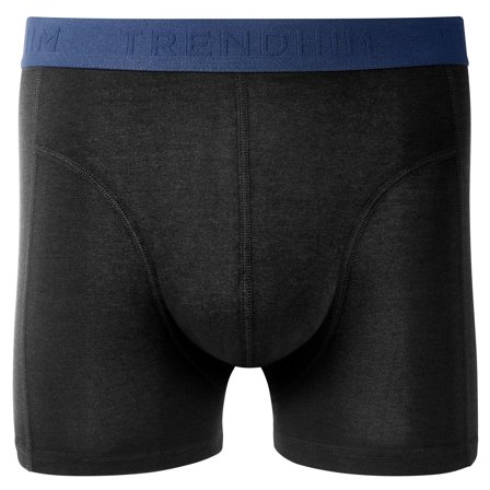 FreeFeel | Sorte Bambus Boxershorts med Marineblå Linning til mænd