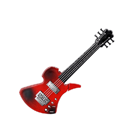 Gitarlighter Design Vindtett Rett Blå Flamme Oppblåsbar Lighter