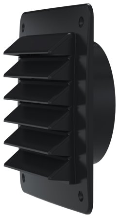 Fresh 182806 Gitter med stos, 150 x 150 mm Sort (sort spids), Ventilation