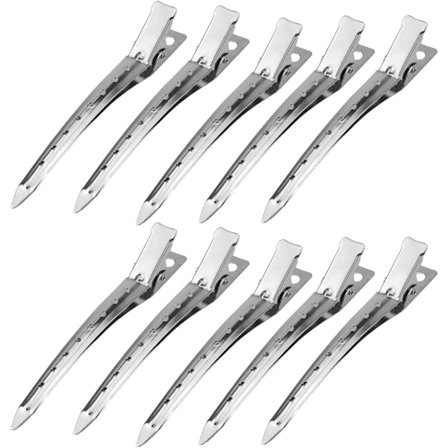 Store Black Friday Tilbud! Frisør Hårklemme 24 stk. 9 cm Sølv Metal Hårklemmer Hårspænder