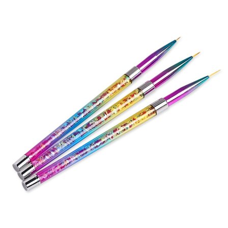 3 kpl Crystal Nail Harjat Nail Art Siveltimet Maalauskynät