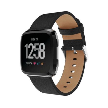 Fitbit Versa Klockarmband Litchi Textur Genuin Läder Reglerb