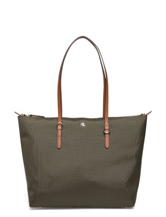 Nylon Medium Keaton Tote Bag Green Lauren Ralph Lauren