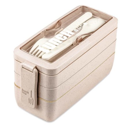 IC Bento Box Matboks - Beige 3 i 1 beholder