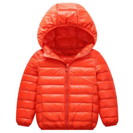 Pojke Hooded Neck Dunjackor Enfärgad Med Fickor Ytterkläder