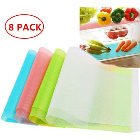 NYE 8 stk køleskabsunderlag anti-fouling pude anti-skimmel måtte antibakteriel dækkeserviet multifunktion