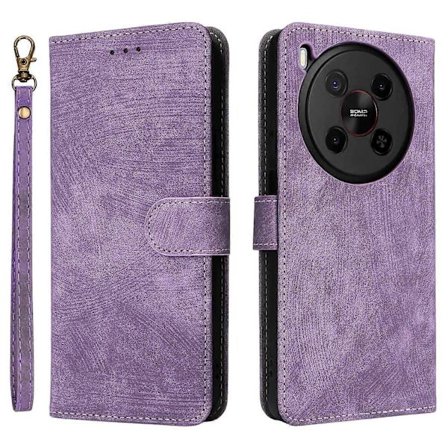 Plånboksfodral för ZTE Blade V70 Max nubia V70 Max med RFID-blockering, PU-läder, visningsstativ, lila