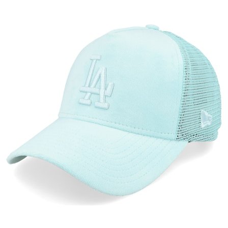 New Era - MLB Grün Trucker Cap - Los Angeles Dodgers Womens Velour Peppermint Green Trucker @ Hatstore