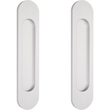 2 x 15cm Sølv Oval Skyvedørhåndtak Selvklebende, Aluminium