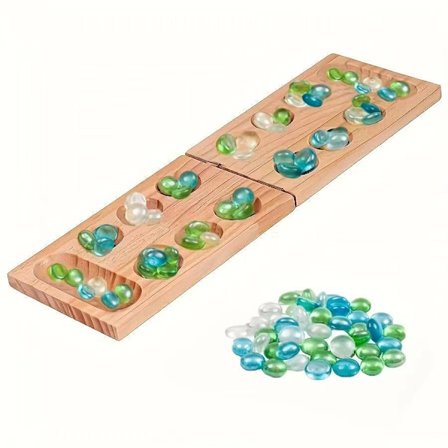 Mancala Brettspill – Sammenleggbart edelstensstrategi telleleke E