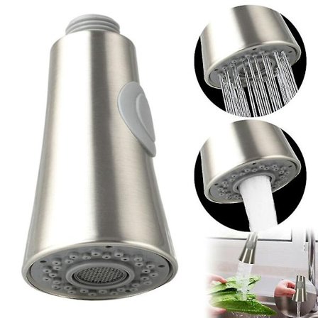 Köksblandare Utdragbar Kran Spruta Ersättningshuvud [DB]