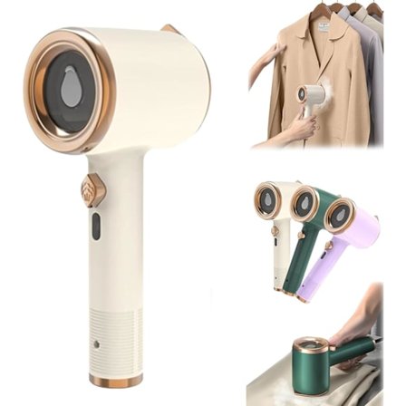 (Off-white) Mini sammenleggbart strykejern, sammenleggbart dampstrykejern (med 50 ml vanntank), 180 graders sammenleggbar strykemaskin, Mini reisejern