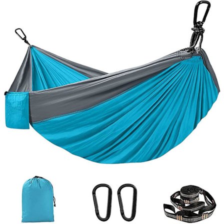 Riippumatto 270x140cm, Yhden tai kahden hengen retkeilyriippumatto puutarhaan, Max. kantavuus 300kg - 270x140cm