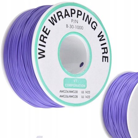 Kynar Ledning AWG 0.25Mm Lilla – Lavspenning | 200M | PVC-Isolasjon | for Elektronikkprosjekter