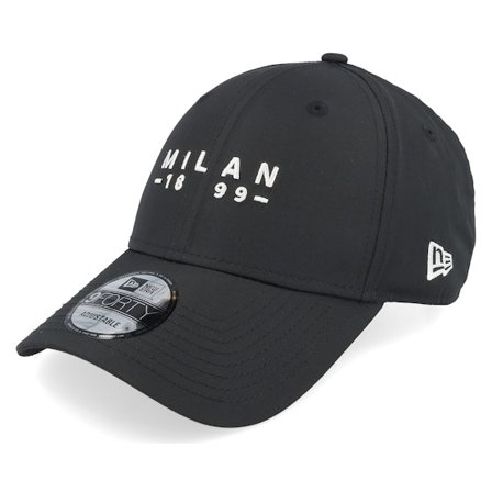 New Era - Football Black adjustable Czapka Z Daszkiem - AC Milan Est Wordmark 9FORTY Black Adjustable @ Hatstore