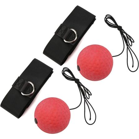 Boxningsträningsboll huvudmonterad boxningsboll kampträning studsresponsboll tillbehör röd