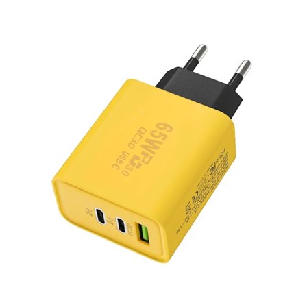 65W 3 Portar GaN Mobiltelefonladdare USB C PD QC3.0 Snabbladdning Mobiltelefonladdare Dubbel Typ C Datakabel för iPhone Laptop