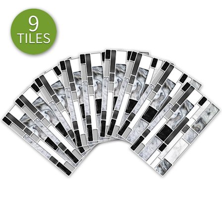 20*10cm, (9 stykker) 3D vægklistermærke, 3D flise klistermærke køkken dekoration