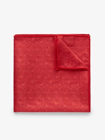 John Henric Men's Red Pocket Square Formal Size Onesize