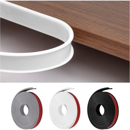 U-formet kantlist, fleksibel TPE møbelkantbeskytter, selvklebende kantlist for merking, bildører, bordhjørner, kryssfiner (5m x 18mm, hvit)