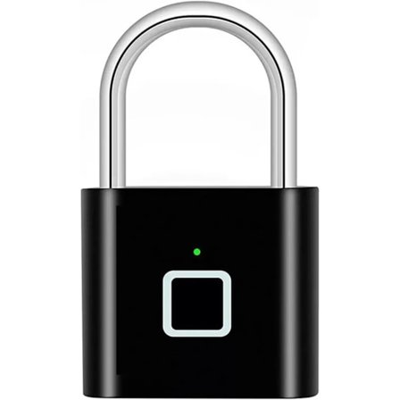 Smart Fingeraftryks Hængelås, Fingeraftryks Hængelås Genopladelig IP67 Vandtæt Hængelås Lås op med Fingeraftryk til Kuffert Fitnesscenter Skab