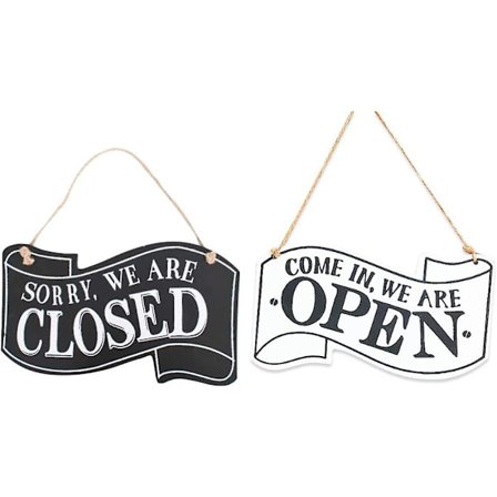 2 stk. Åpent/Stengt Skilt Kom Inn Vi Har Åpent Beklager Vi Har Stengt Skilt Dekor For Butikkdør Butikk Restaurant Hengende