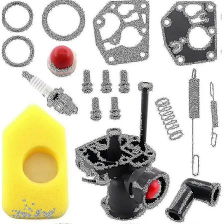 Briggs Stratton Forgasser Kit for Gressklipper 499809 498809a 494406 Filter 698369 Regulator 691859 692211 Membran