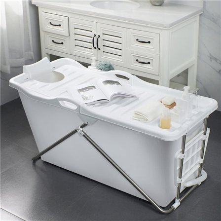 Sammenklappeligt badekar til voksne - 124 cm langt, kan foldes sammen til kun 19 cm højde