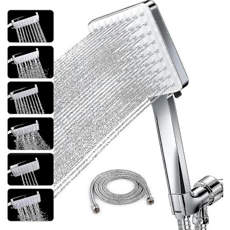 Dusjhode med Høytrykk Håndholdt med 2m Slange Universal