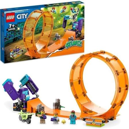 LEGO 60338 City Stuntz The Looping Chimpansee Puncher, Stuntz Stunt-minifigurer, Stunt-motorcykelleksak, barn från 7 år och uppåt Flerfärgad