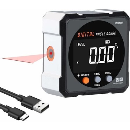 Magnetisk digital vinkelmåler med laser, digital inklinometer til snedkeri, konstruktion, gør-det-selv - vinkelmåler til snedkeri