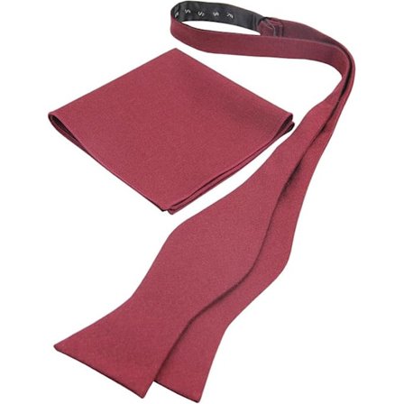 Herr Solid Linen Självbindande Fluga och Näsduk Set