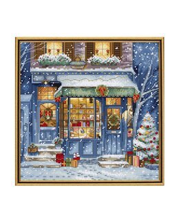 Broderikit Billede Julegavebutik - LetiStitch