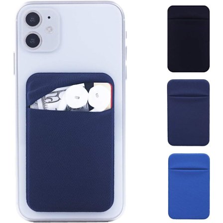 3-pack mobiltelefon korthållare ficka klistermärke stretch lycra för telefon baksida med flip kreditkort/ID-kort hylsa pinnar till plånbok för iPhone,