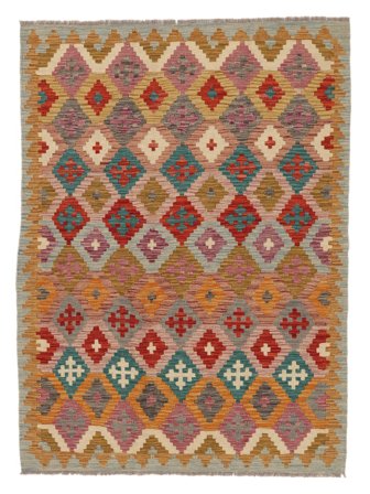 Kelim Afghan Old Stil Teppich 125X170 Braun/Dunkelrot Wolle, Afghanistan