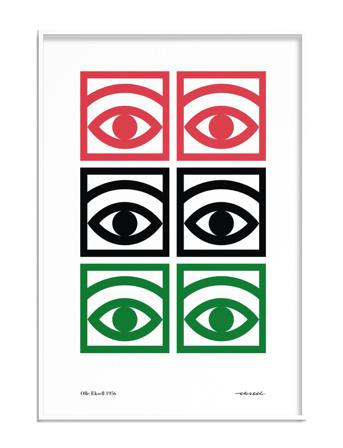 Ögon Color Several Eyes Home Decoration Posters & Frames Posters Illustrations Monivärinen/Kuvioitu Olle Eksell