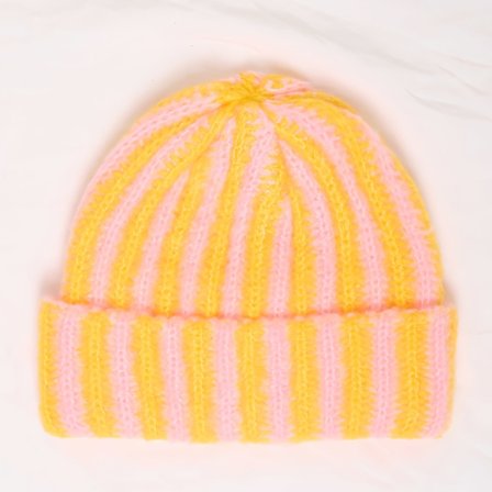 1 stk. Stribet Hue - Unisex Tyk Varm Hue, Ekstremt Blød Og Strækbar