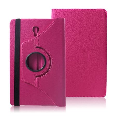 Samsung Galaxy Tab A 10.5 beskyttelsesetui i kunstlæder med Litchi tekstur og stativ - Rosa