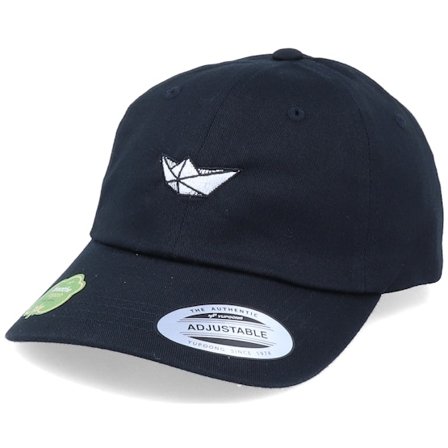 Iconic - Černá unconstructed Kšiltovka - Organic Tiny Paper Boat Black Dad Cap @ Hatstore